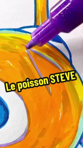 Le poisson STEVE 🐠 pouaaaasssonnn steeeveee 🎶📢🗣️🗣️ dessiné dans mon style 🥰 #feutresacryliques #shuttleart #acrylicpainting #lepoissonsteve #poissonsteve #animationmeme #dessinpapier #tutodessin