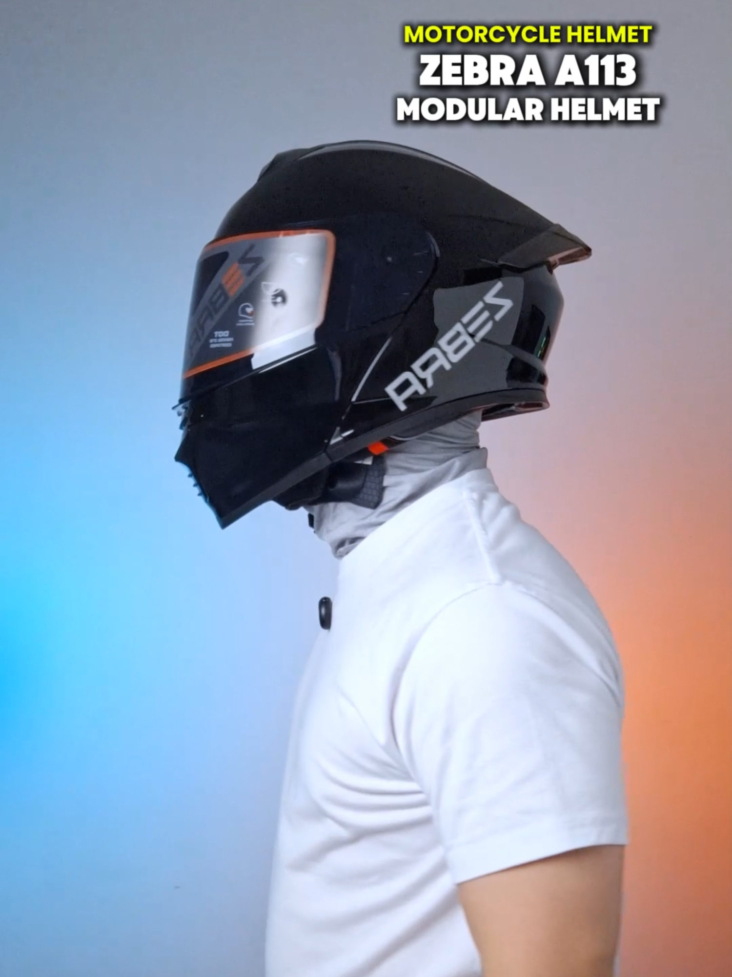 Motorcycle Modular Helmet Zebra A113 #helmet #modularhelmet #motorcyclehelmet