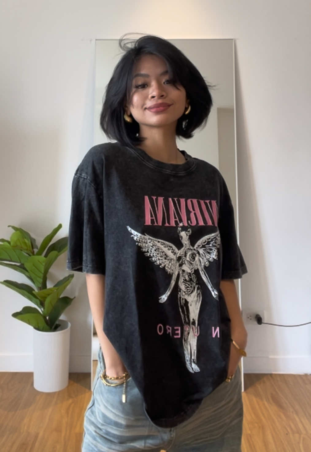 the most favorite n!rvana shirt💗#purecotton #nirvana #washedshirt #acidwash #shirt #fyp