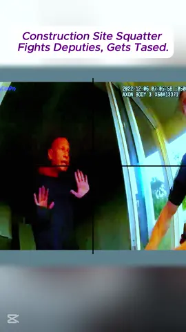 Construction Site Squatter Fights Deputies, Gets Tased #cops #police #policeofficer #bodycam #cam