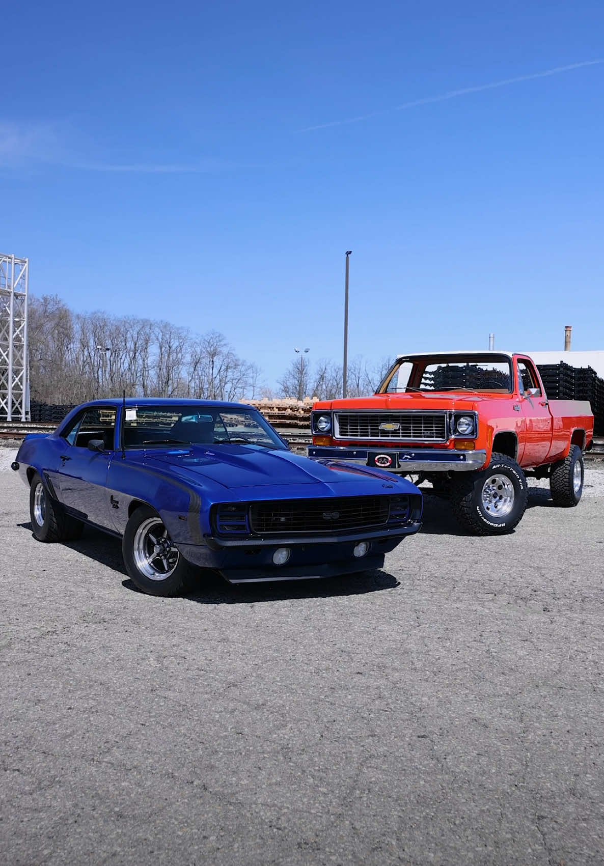 Which one are you choosing? 👀🔥 - 1969 Chevrolet Camaro Restomod - 1974 Chevrolet K-20 4X4 Pickup