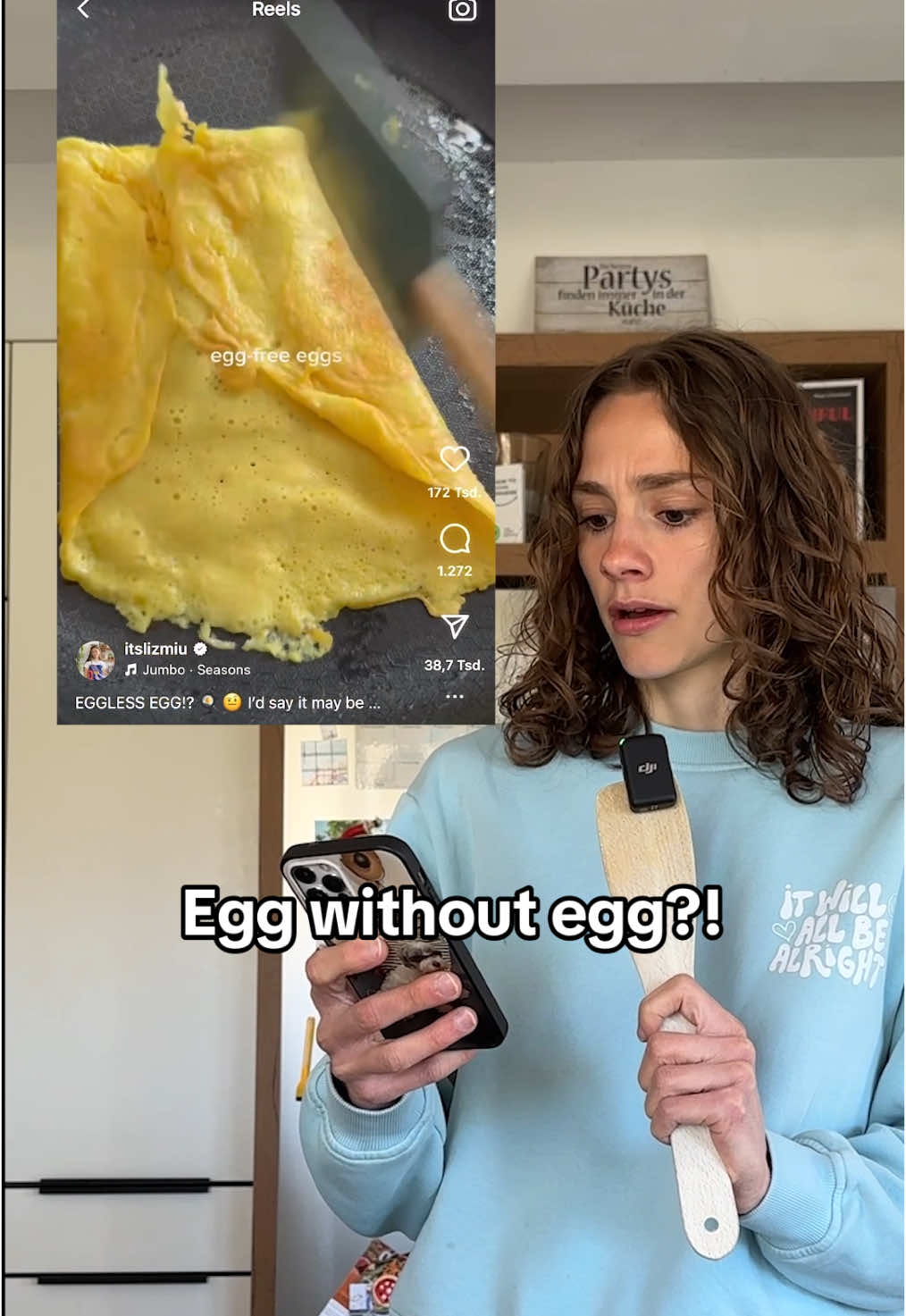 EGGS WITHOUT EGG?🐣😱 I tried @It’s Liz Miu viral vegan egg recipe… I was VERY skeptical but they turned out EGGcellent (hehe 🤭). Try them 👇 RECIPE (4 „eggs“, 15min prep time): -125g silken tofu -1/4 Tsp black salt for an egg flavor (didn’t have that) -40g chickpea flour -125ml water -1/8 Tsp baking powder -1/8 Tsp turmeric for color  Blend until it’s a smooth mixture. Heat up vegan butter in a pan and add a thin layer of the egg mix. Cover on medium heat for 1-2mins. Fold in the edges and flip. Enjoy! 🐣 - EIER OHNE EI? 🐣😱 Ich habe @itslizmius virales veganes Eierrezept ausprobiert … Ich war SEHR skeptisch, aber sie sind MEGA GUT geworden 🤭. Probiert sie aus 👇 REZEPT (4 „Eier“, 15 Minuten Zubereitungszeit): -125 g Seidentofu -1/4 TL schwarzes Salz für den Eigeschmack (hatte ich nicht) -40 g Kichererbsenmehl -125 ml Wasser -1/8 TL Backpulver -1/8 TL Kurkuma für die Farbe Zu einer glatten Masse mixen. Vegane Butter in einer Pfanne erhitzen und eine dünne Schicht der Eiermischung daraufgeben. Bei mittlerer Hitze 1–2 Minuten zugedeckt braten. Ränder einklappen und wenden. Guten Appetit! 🐣 #easyveganrecipes #EasyRecipes #veganfood #vegandinner #quickrecipes #egg #viralrecipes #veganrecipes 