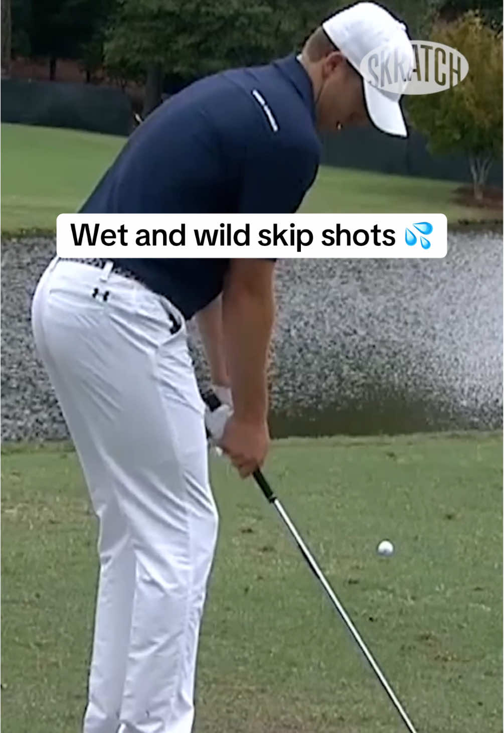In honor of The Masters tradition of skipping balls across the pond on 16  #TheMasters #PGATOUR #golftiktok #sports 
