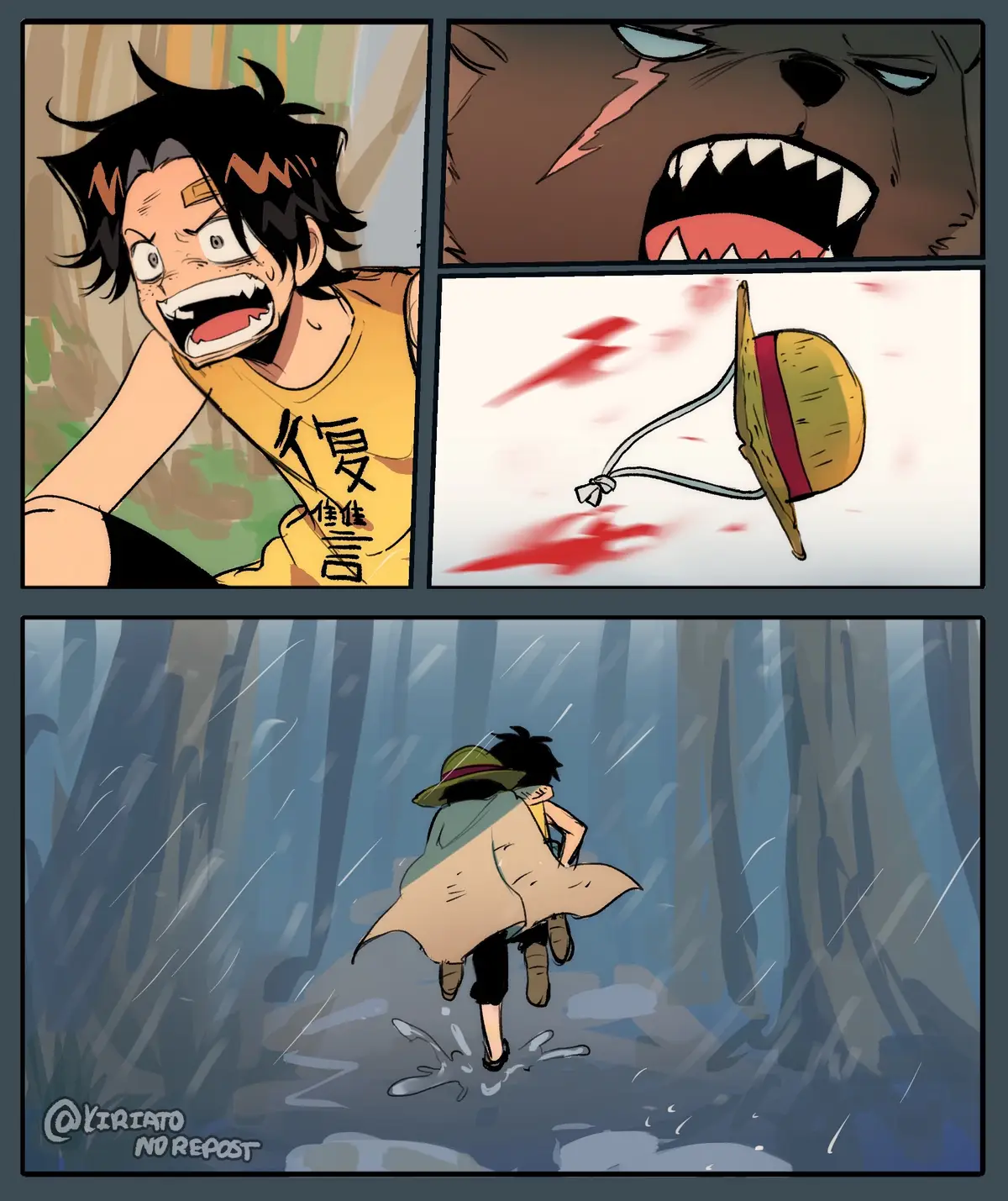 A contiuation of Bear attack #portgasdace #Luffy #onepiece