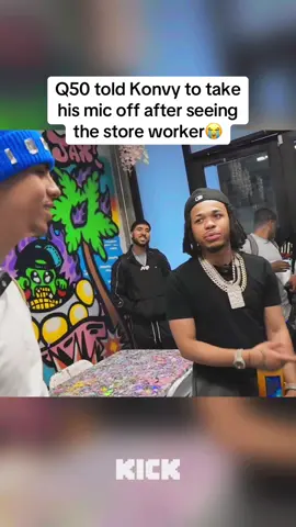 Q50 told Konvy to take his mic off after seeing the store worker 😭 || #konvy 