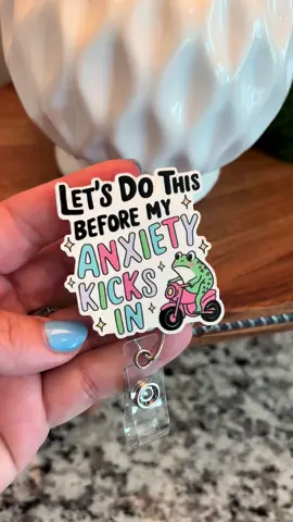 How stinking cute is this badge reel? #anxiety #anxietyishard #anxietysquad #badgereel #glittermybadge 