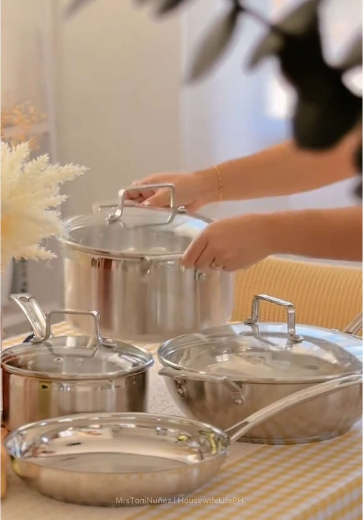 Finally unboxing my dream cookware set from Chef’s Classic. We’ve been learning to make more thoughtful choices at home, and switching to stainless steel was part of that. It might not be trendy, but it’s safer, more reliable, and aligns with the kind of home we’re trying to build—simple, intentional, and healthy. 🍃 #cookwareset #chefsclassics #stayathomewife #housewifelife #kitchenware #kitchengadgets #healthylifestyle #kitchen #fyp #fy #fypage 