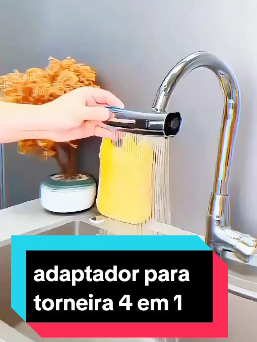 Adaptador para torneira 4 em 1 #AcheiNaShopee #adaptador #torneira #louça #frutas #legumes #maos #cozinha 