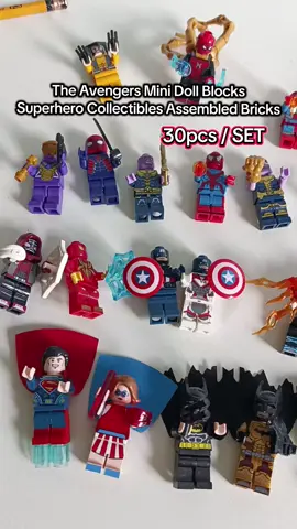 Available na ang 30pcs/Set The Avengers Mini Doll Blocks Superhero Collectibles Assembled Bricks  Bilisan mag avail kasi mabilis lang ma sold out ☺️ #avengers #superhero #minidoll #bricks #Minecraft #lego 