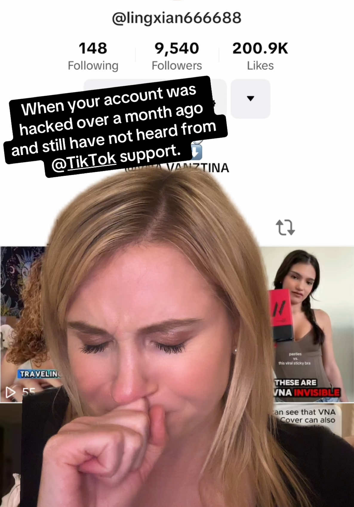 Please @TikTok, can you help me get my account back? No response in over a month. #hackedaccount #tiktokhacked #help #helpplease #fyp #sadgirl 