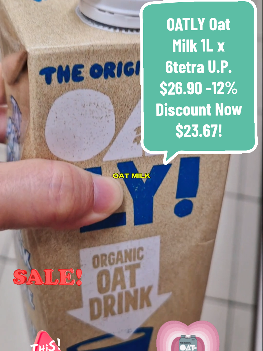 Let's make coffee/tea with oatmilk! #oatly #oatlymilk  #OATLY Oat Milk 1L x 6tetra U.P. $26.90 -12% Discount Now $23.67! #tiktokshop #tiktoksg #tiktoksingapore #ofw #TikTokShopTreats #tiktokshoptreats #tiktokaffiliate #tiktokmarketplace #tiktokcampaign #promo #tiktokshopsg #getwhatyoulove #tiktokshop_sg #fypシ #trendingviralvideo #newbuyerflashdeal #TikTokShopHappyBigDay #TikTokShopCrossBorder_SEASales #TikTokShopSGSale#TikTokShopSG #goodbuy #mustbuy #qgb_mcn #tiktokshopfinds #CreateToWin #PostandWin! #fyp #tiktokshopsgsale #TiktokMadeMeBuyIt