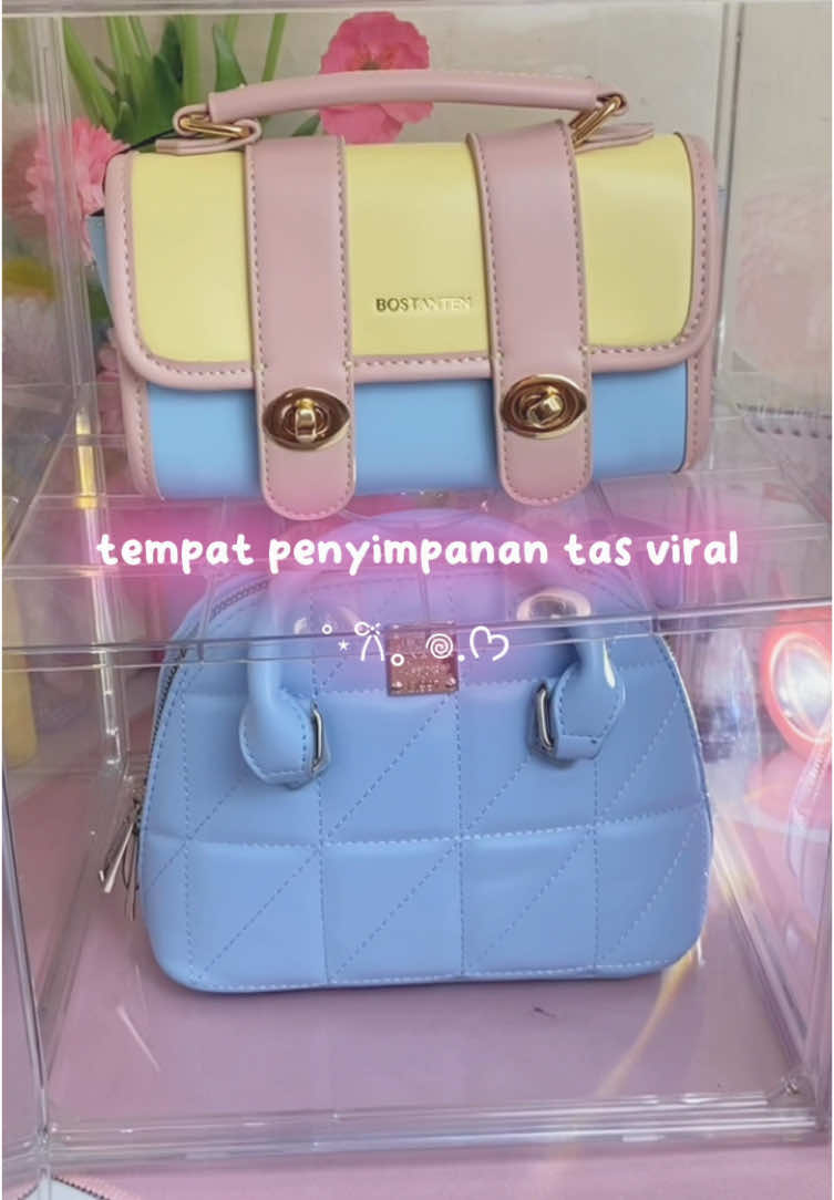 tempat penyimpanan tas harus punya 🥰🤗 #akriliktas #tempatpenyimpanantas 