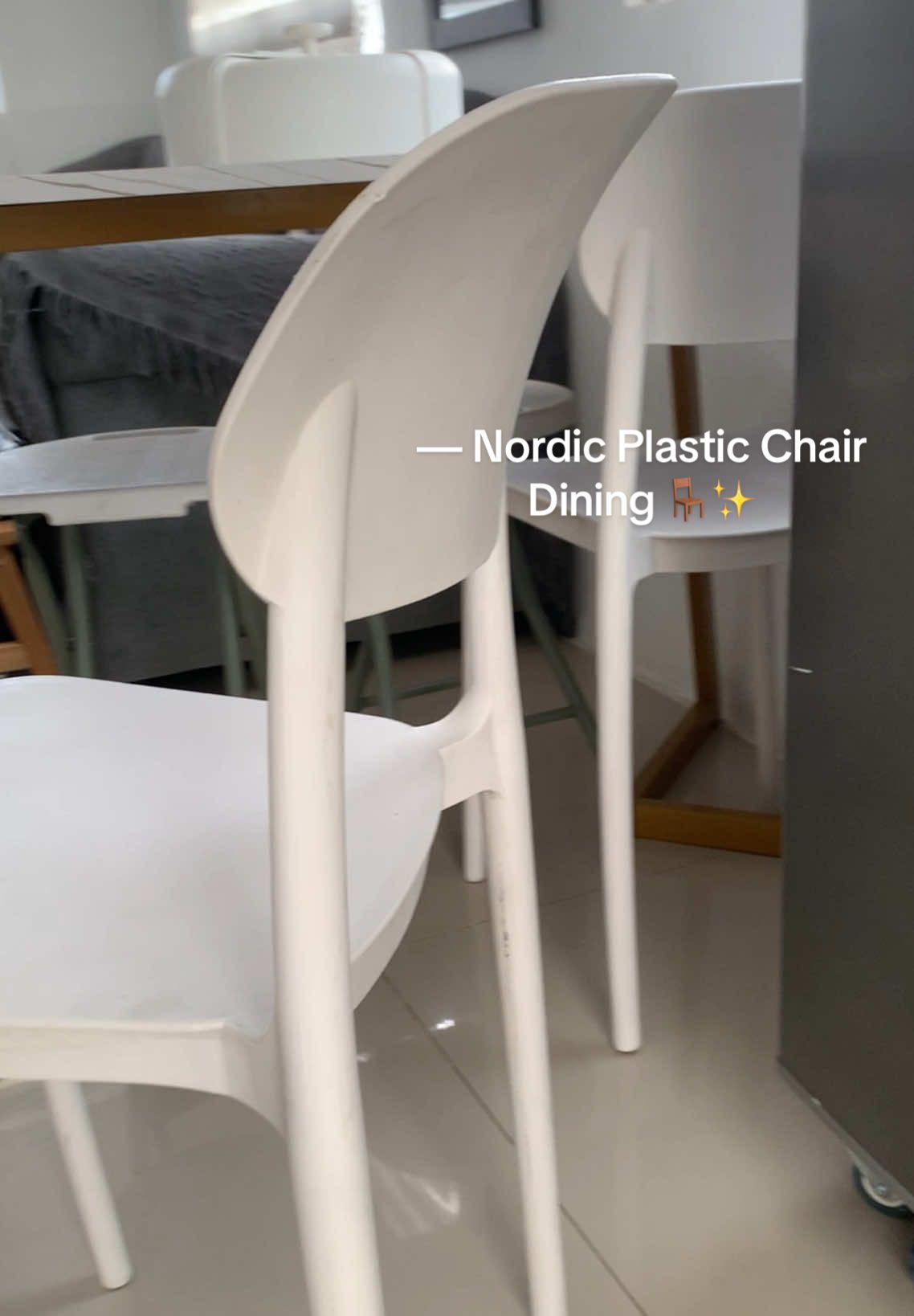 Nordic Plastic Chair Dining 🪑Get yours now! ✨ #nordicchair #aesthetic #forhome #diningchair #fyp 