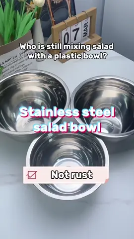 Share today! Stainless steel salad basin ~ Deep stirring is not easy to spill, and it is very strong.#bowl #salad #outdoor #bbq 