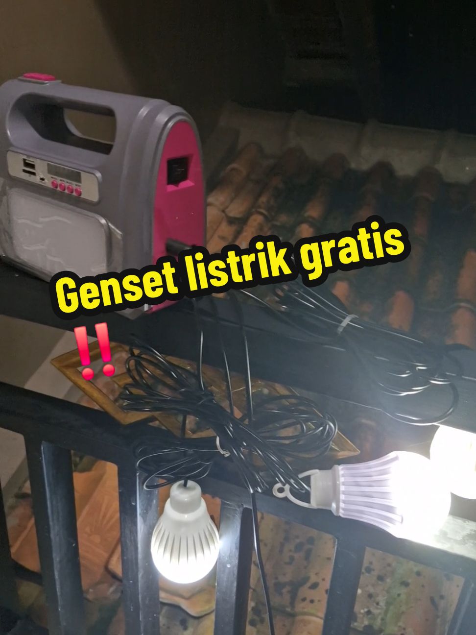 Genset mini bisa dengan listrik gratis atau cahaya matahari #genset #lampuemergency #panelsurya 