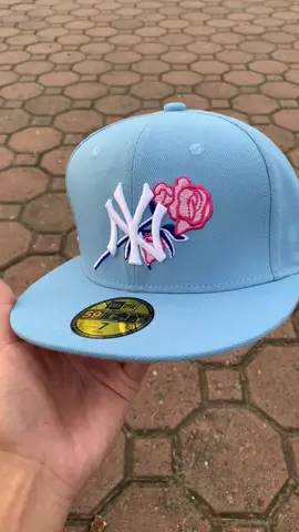 NY SKY BLUE PINK ROSE!#capsnparadise #fittedcap #summercaps #bestseller #fyp 