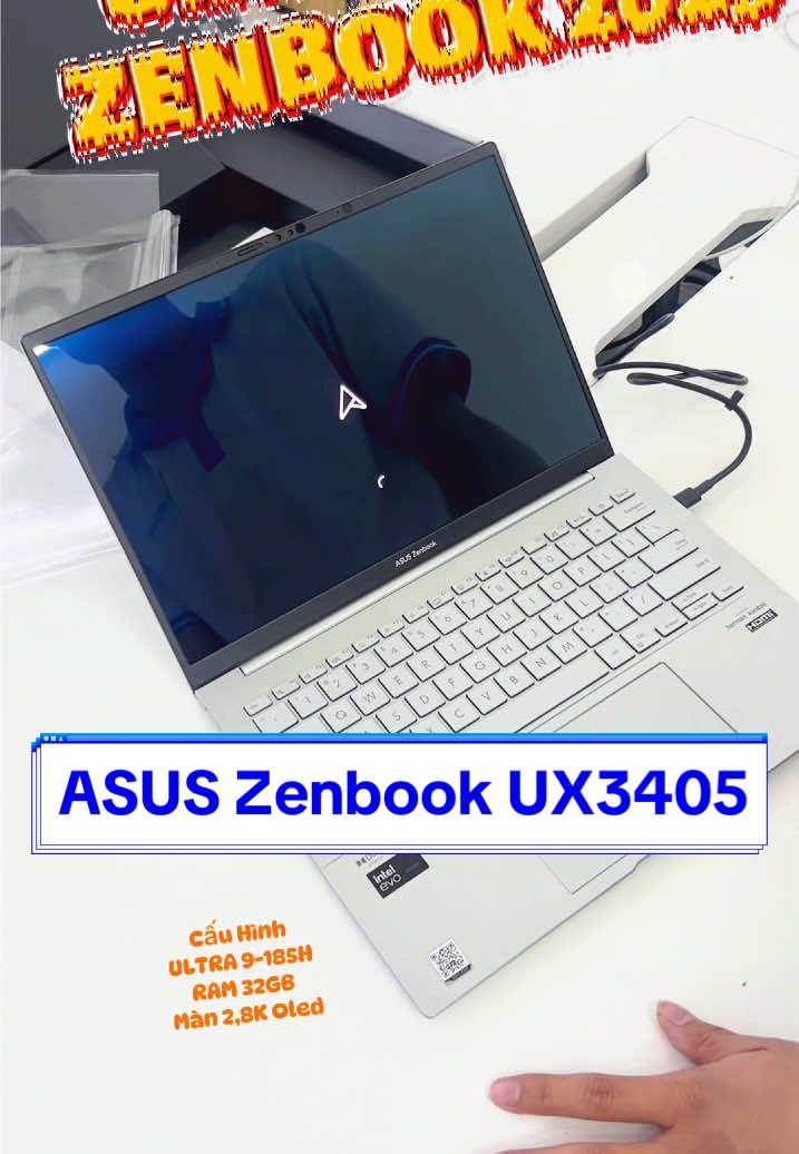 ASUS ZENBOOK 14 UX3405 Intel Core ULTRA 9-185H Ram 32GB SSD 1TB Màn hình siêu nét 2,8K OLED mang đến màu sắc thực #laptopasus #laptop #laptopgiare #ttcenter #ilovetiktok #CapCut  