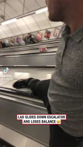 Credit: @LADbible Hilarious 😂👏🤭 #funny #funnyvideo #oops #whoopsie #ouch #fyp #viral #embarrassing #fall #trip #escalator #ladbible #losebalance #sharon_elliott77 