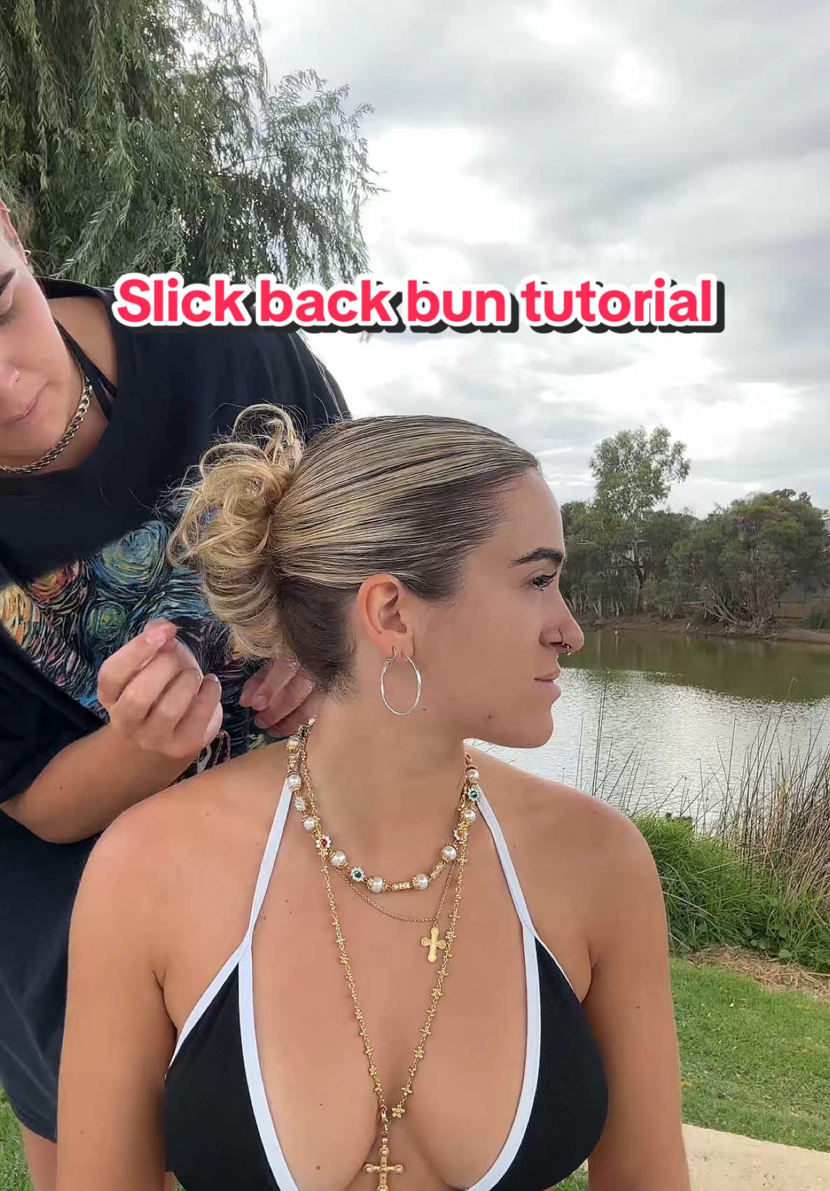 Two best friends living in a van in Australia : slick back bun hair tutorial #australia #travelgirl #hairstyle #hairtutorial #slickback #slickbackbun #vanlife 
