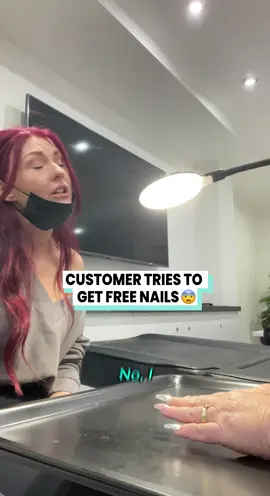 I can't believe she said that! #fyp #gonewrong #confrontation #nailsalon  Customer tries to get free nails