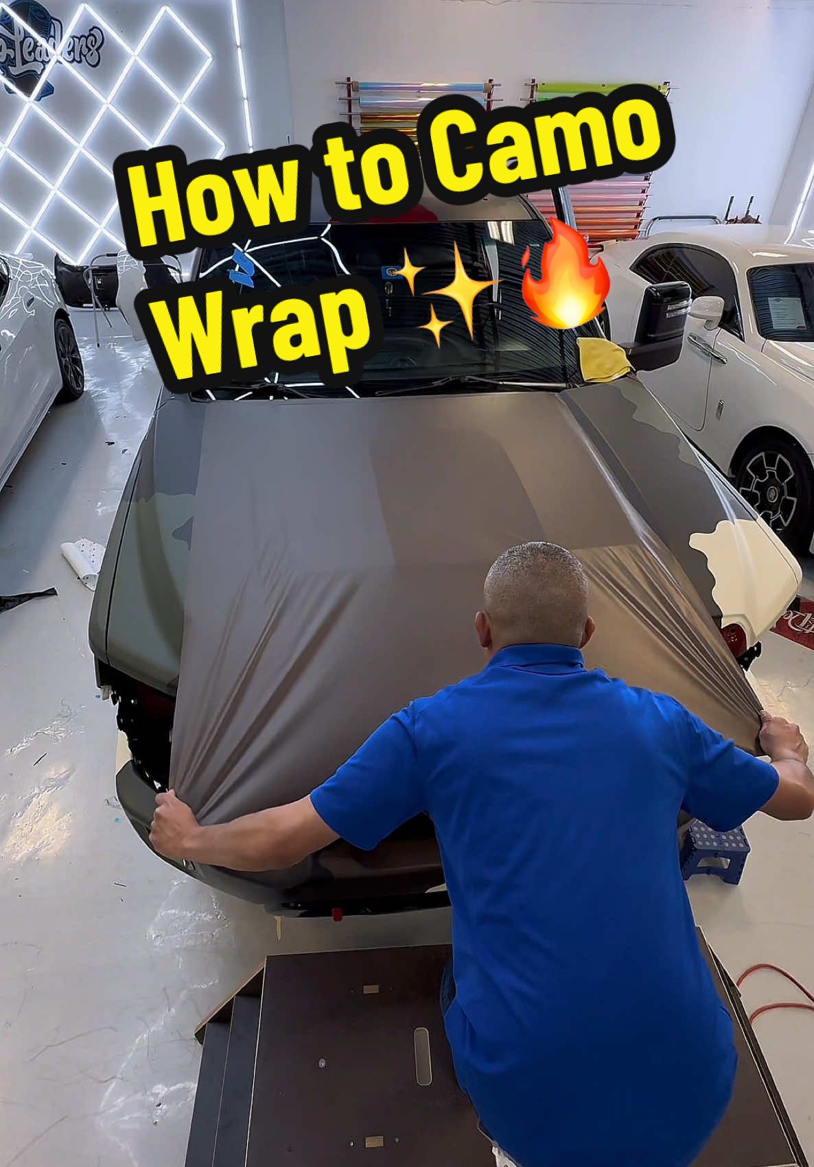 Satisfying ASMR Camo Wrap all by hand ✨ #satisfying #asmrvideo #cartok 