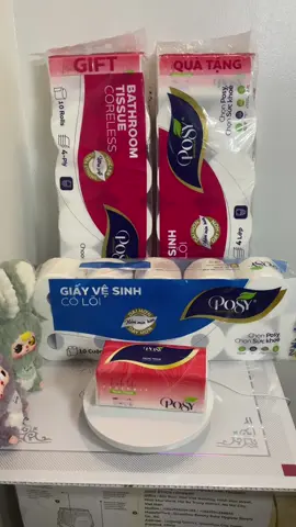 [COMBO NẮNG HẠ] Combo 3 bịch giấy vệ sinh 10 cuộn 3 lớp Posy có lõi/ không lõi tặng kèm 1 gói khăn giấy rút lụa 180 tờ##giâyposy