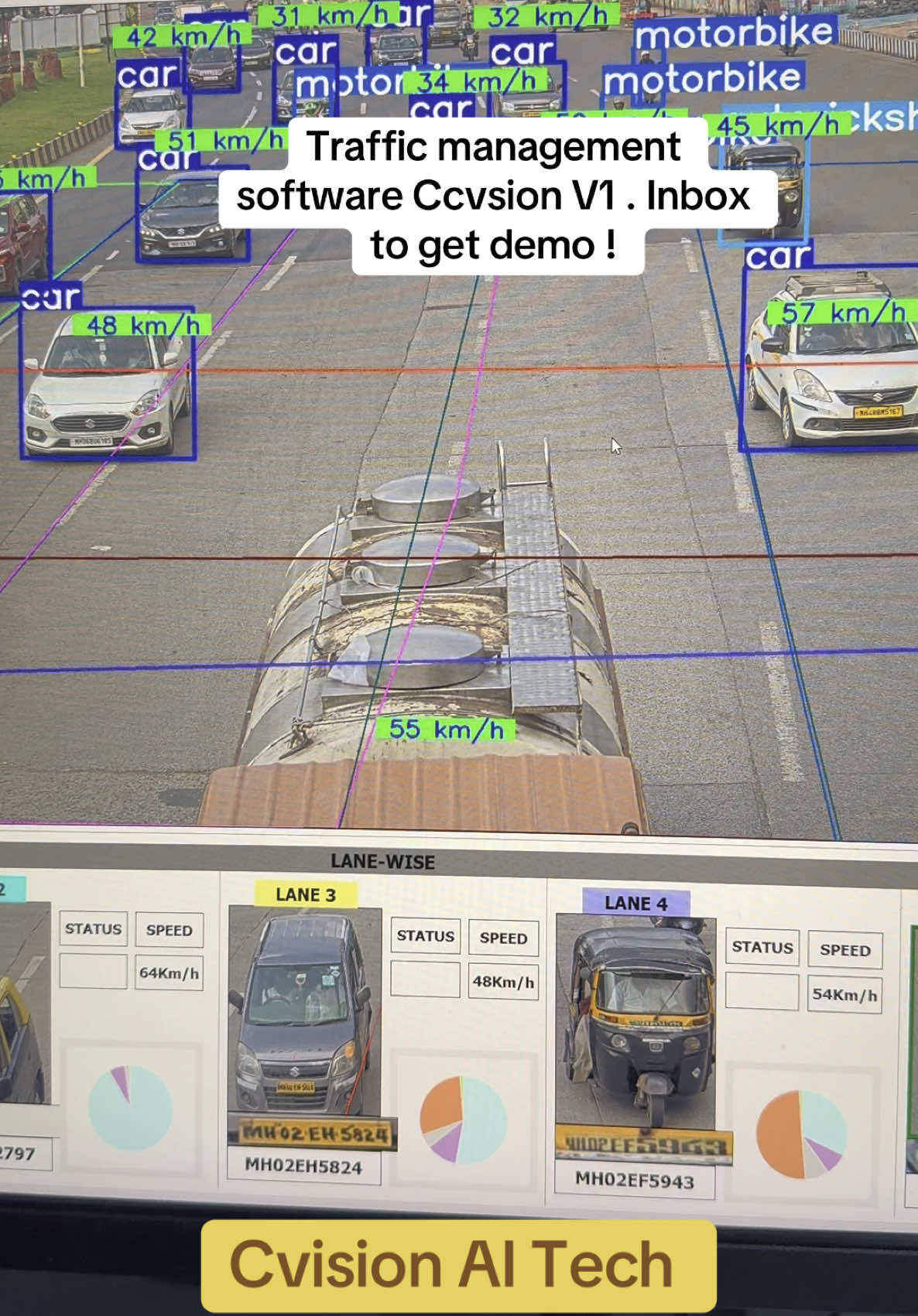 Traffic management software Ccvsion V1 . Inbox to get demo ! #CvisionAItech #ccomputervision #computervision #Ccvisionv1 