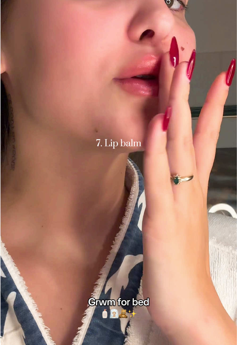 7 step night-time skincare routine🩵🌙#skincare #cleangirl #nighttimeroutine #pourtoii #tendance #foryouu 