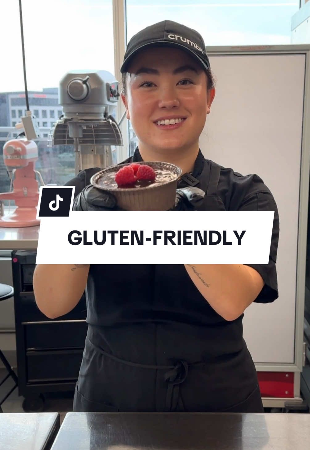 Idk who needs to hear this, but we just dropped our FIRST-EVER gluten-friendly dessert! 🎉🫶 Flourless and refined sugar-free, you don't want to miss out. 😍 We've carefully crafted this cake to be a delicious, gluten-friendly option you can enjoy, though please note that our open-concept kitchen means we can’t guarantee a completely gluten-free environment. #Crumbl