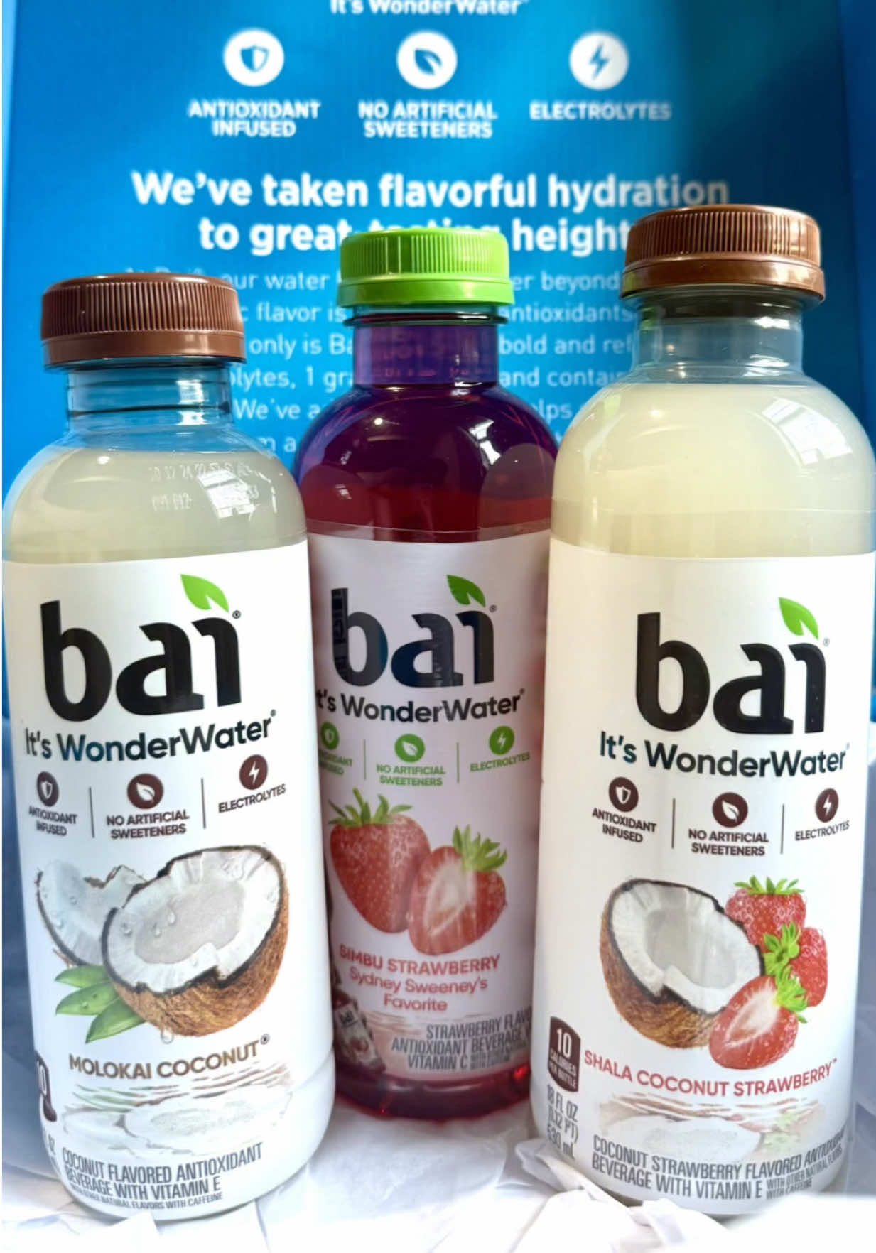Cracked open my Bai WonderWater and instantly felt like I was sipping on vacation. Molokai Coconut, Simbu Strawberry, and Shala Coconut Strawberry are giving hydration with flavor that actually hits. No artificial sweeteners. Antioxidants. Electrolytes. And just 10 calories. These aren’t just drinks—they’re a whole moment. If you’re looking for a refreshing switch-up from your usual water, this is it. #wonderwater #ugc  #drinkbai @influenster #complimentary @drinkbai 