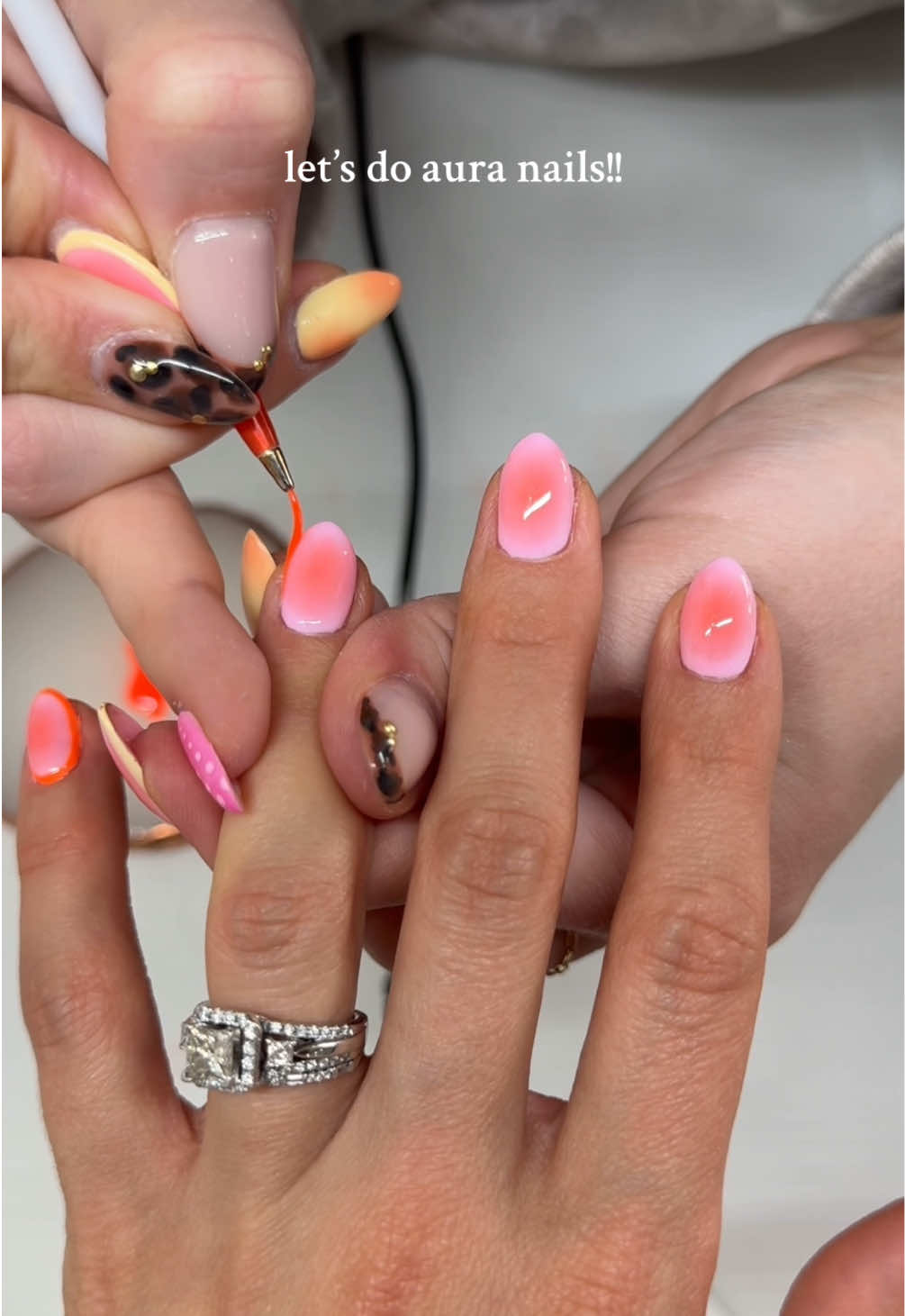 these are so fun!! #summernails #trending #shortalmondnails #fyp #summernailinspo #springnails #naturalnails #luminary #nailinspo #creatorsearchinsights #auranails 