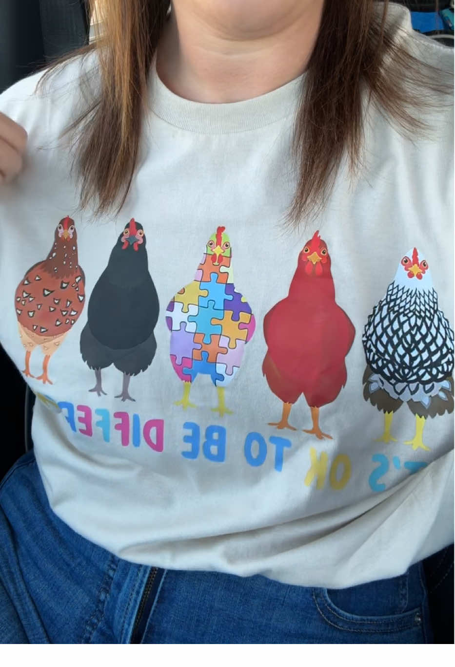 The perfect shirt does exist and this is it!! So soft, so comfortable, and true to size! I bought a large for an oversized tuck in look and it was almost too big to tuck! I wear a large for a more oversized fit and a medium for a normal fit in all tees. And a medium in everything else, if that helps for sizing! #chicken #chickenmom #chickensoftiktok #homesteading #autism #autismawareness #autismacceptance #autismmom 