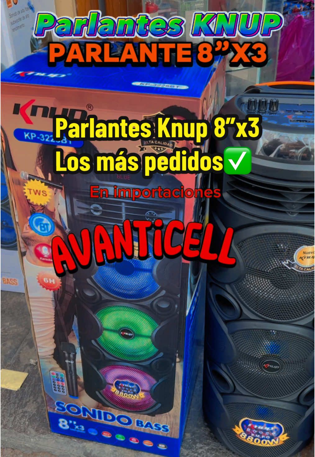 Los mejores parlantes en Perú están en importaciones Avanticell. ✅  Av. Nicolás de pierola 1322 📍 Parlantes KNUP 8”x3 📌 #parlantes #knup #parlantesknup #parlantebluetooth #cercadodelima 