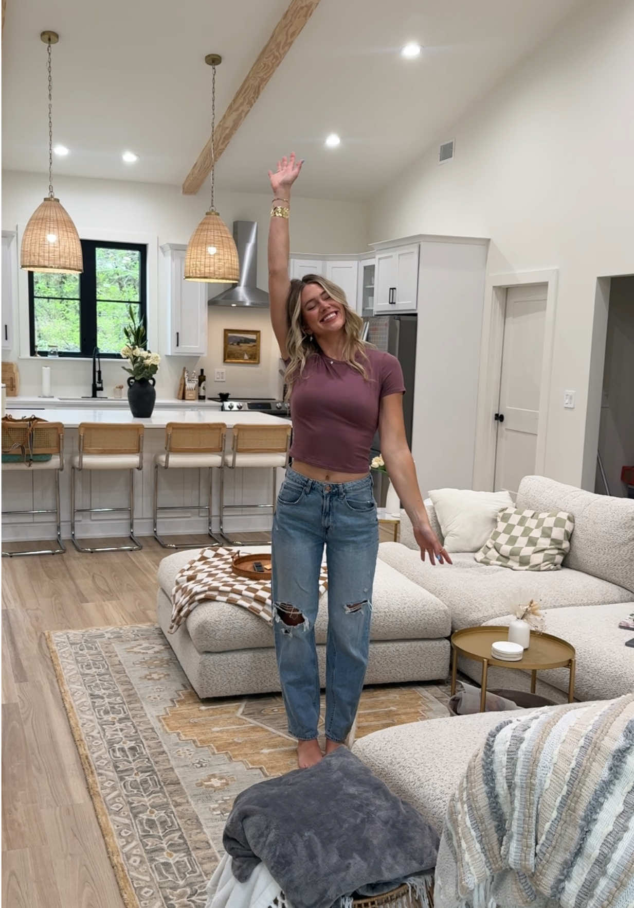 one year in the house 🥲💗🏡 #housetransformation #houseoftiktok #homeupgrades #barndominium #modernhome #hometransformation #buildingahouse 