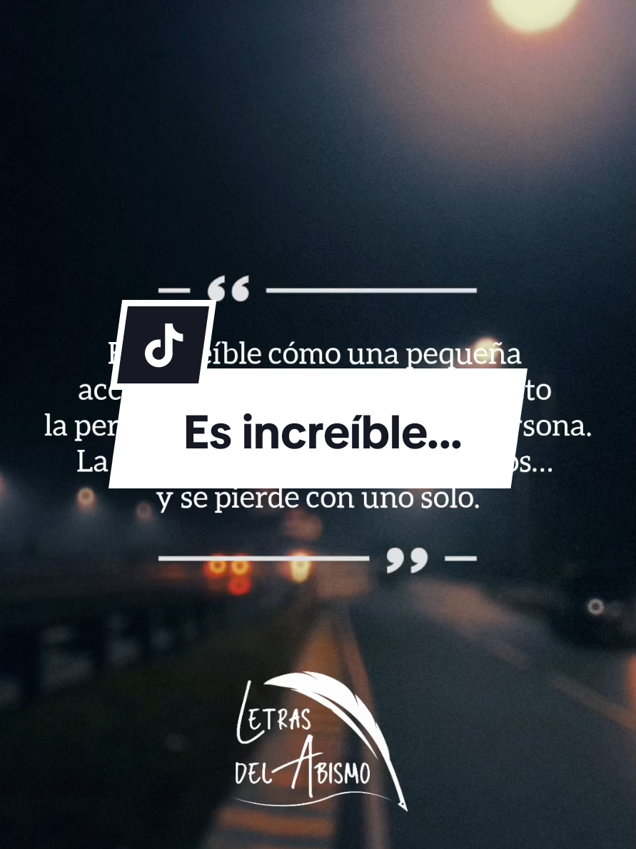 A veces solo basta un gesto… una palabra mal puesta, un silencio fuera de lugar… y todo cambia. La confianza es frágil. Y cuando se rompe, ya no suena igual. Sígueme para más frases que dicen lo que a veces no quieres aceptar. @LetrasDelAbismo #FrasesQueDuelen #ConfianzaRota #LetrasDelAbismo #FrasesReales #ReflexiónEmocional #TikTokPoético #FrasesCortas #CambioDePerspectiva #DolorSilencioso #FrasesDelAlma #Desilusión 