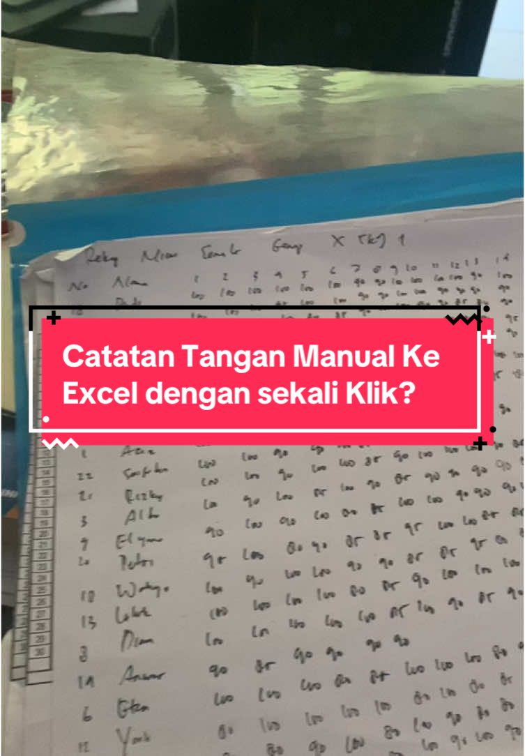 Ubah tulisan tangan ke tabel excel tanpa ketik manual ternyata semudah ini! #otomatis #ai #manual #data #computer #sheet 