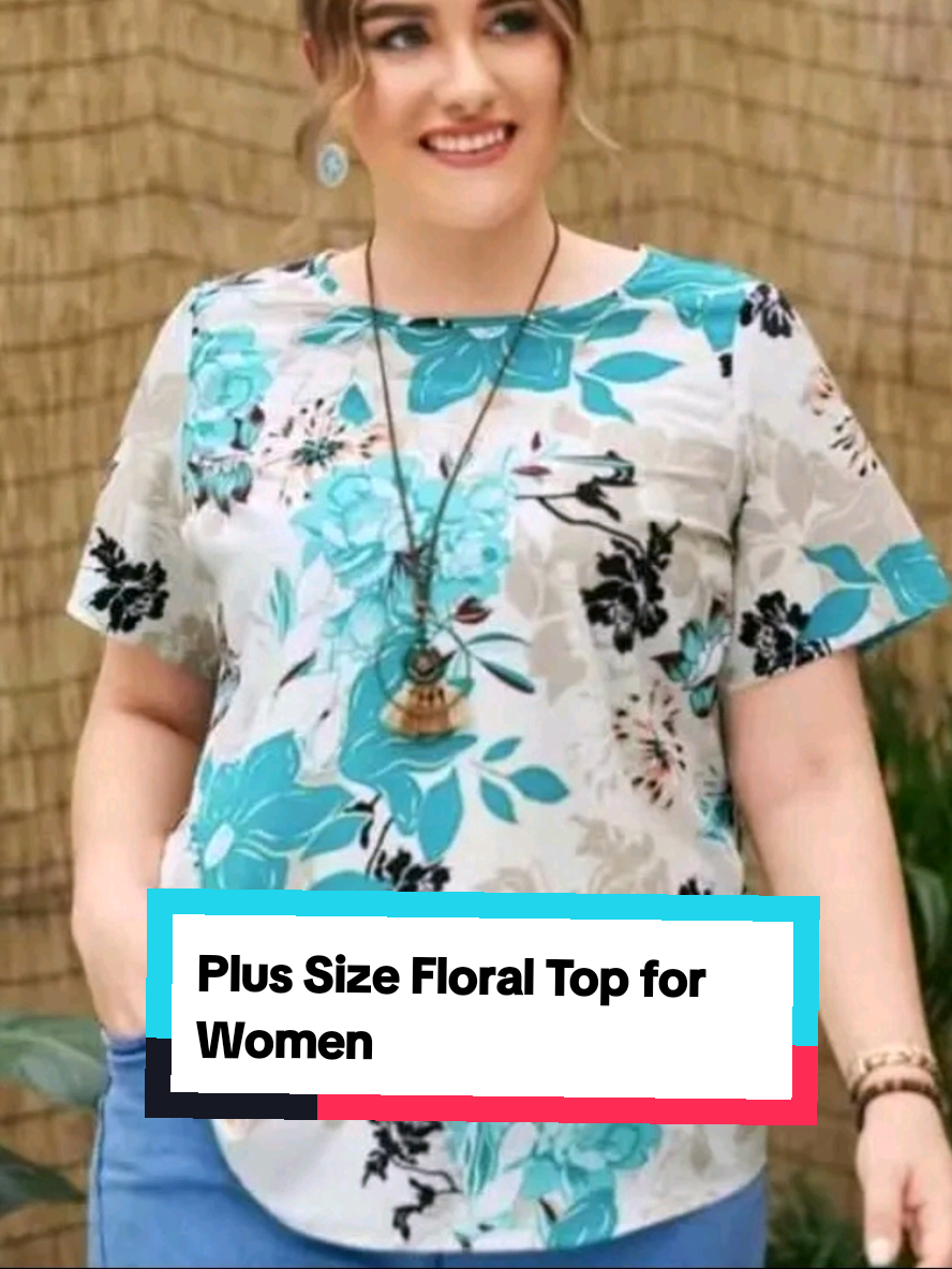 Plus Size Floral Top T-shirt Stretchable for Women Lady Comfort Blouse