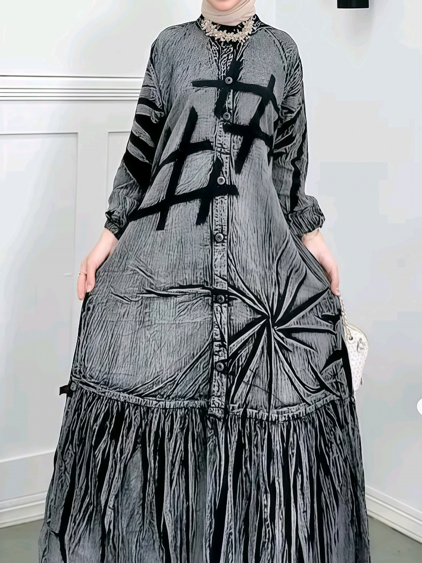 GAMIS HARIAN KONDANGAN BATIK PEKALONGAN MOTIF JEANS #gamisharian #gamiskondangan #gamis #gamisjeans #gamisbatikpekalongan 