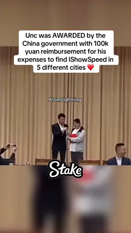 Unc was AWARDED by the China government with 100k yuan reimbursement for his expenses to find IShowSpeed in 5 different cities ❤️ #ishowspeed #speed #ishowspeedclips #china @IShowSpeed 