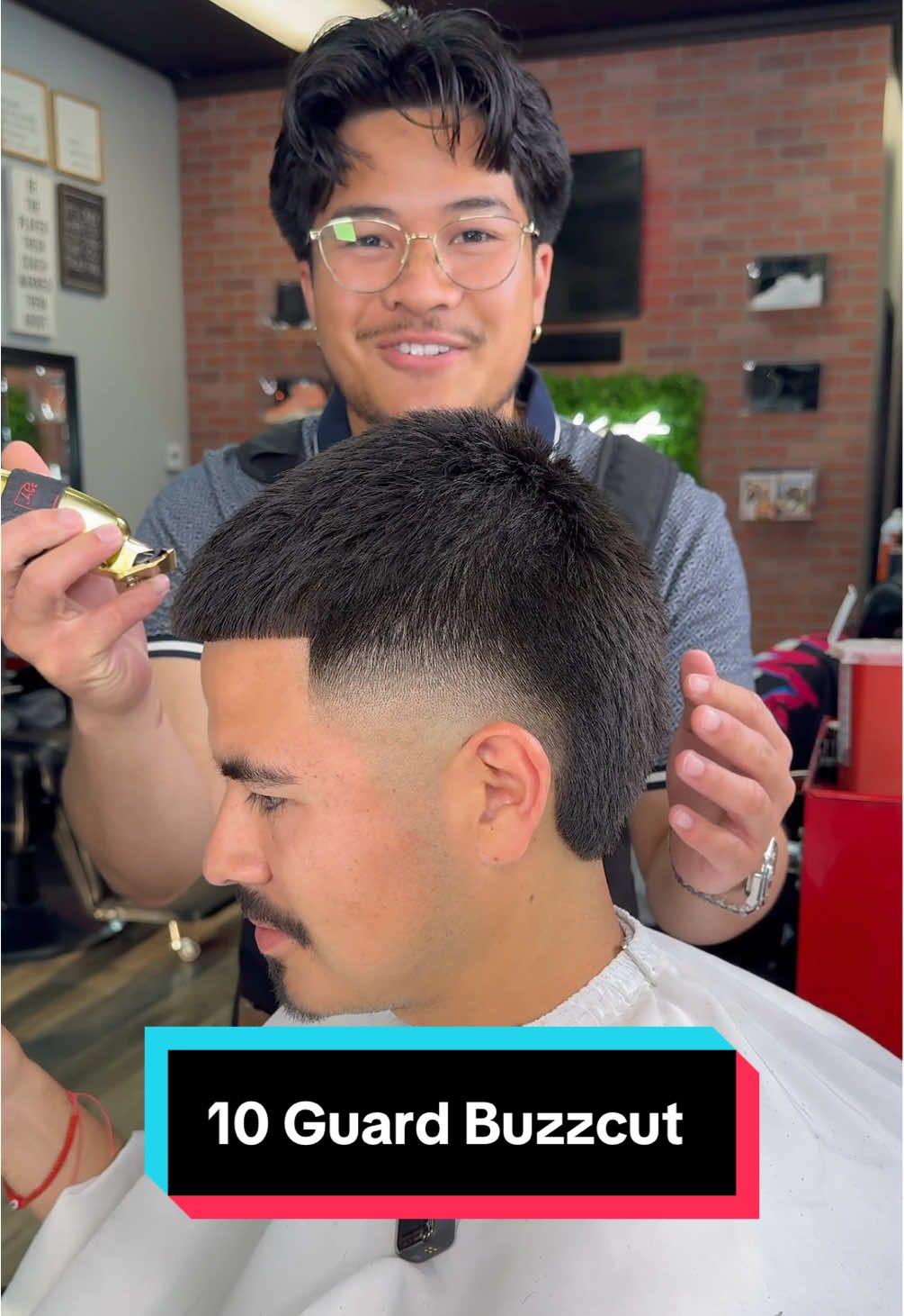 Is a 10 guard considered a buzzcut? This is my steps on how I did a mid burst fade on a short hairstyle  #iebarber #ocbarber #labarber #straighthair #buzzcut #haircuttutorial 