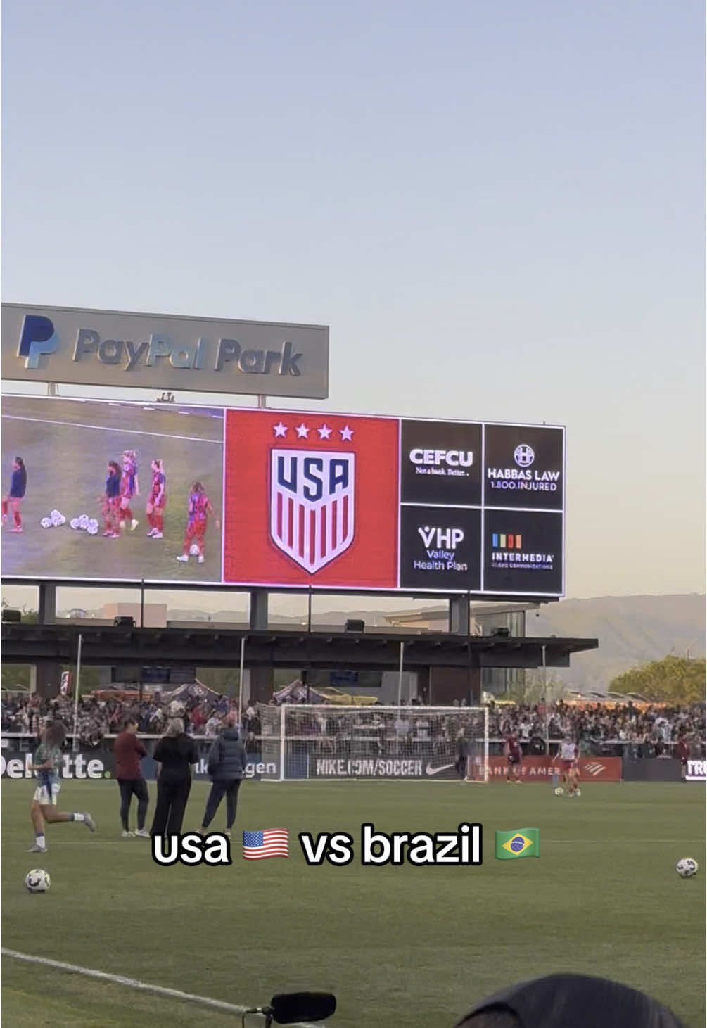 best day ever 💕 #uswnt #brazil #usavsbrazil #trinityrodman #paypalpark @U.S. Soccer @trinity.rodman @Gaabi Portilho 