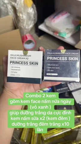 Combo 2 kem  gồm kem face nấm nữa ngày (vỏ xanh )  giúp dưỡng trắng da cực đỉnh  kem nấm sữa x2 (kem đêm )  dưỡng trắng đêm trắng x10 lần #kemfaceprincess #kemfacenamsua #kemfaceprincessx2 #kemfacenamsuaprincess #xuhuong #xuhuong 