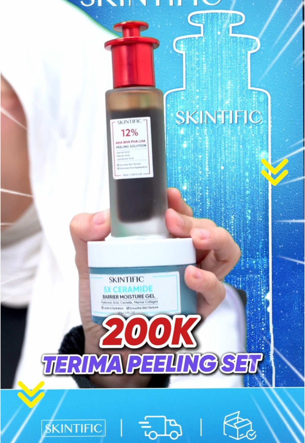 ❤️ Modal 200ribuan bisa eksfoliasi yang mantul buat halusin kulit wajah!?😱🙌🏻 Cuss meluncur checkout ke TikTok LIVE yaa!🧏‍♀️🫶 #skintific #Peeling2pcsset  #jerawat #exfoliating #5xceramide #ahabha #SetPeeling 