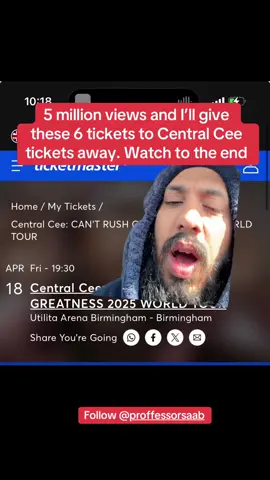 Idk you I only know 5 million views #centralcee #cantrushgreatness #tour #concert #birmingham #utility #tickets 