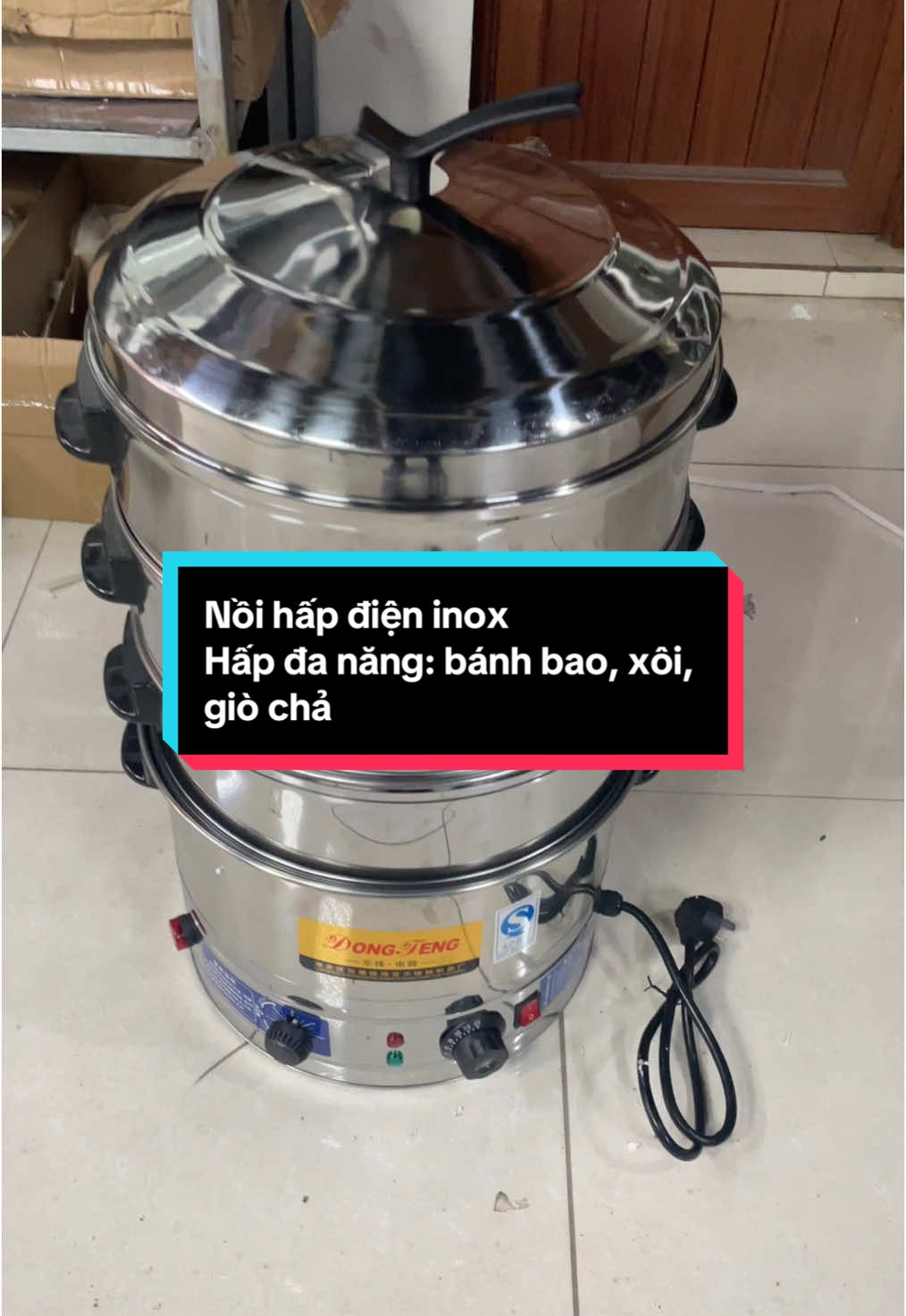 Nồi hấp điện inox Hấp đa năng: bánh bao, xôi, giò chả#noihap3tang #noihapdanang3tang #noihapdanang 