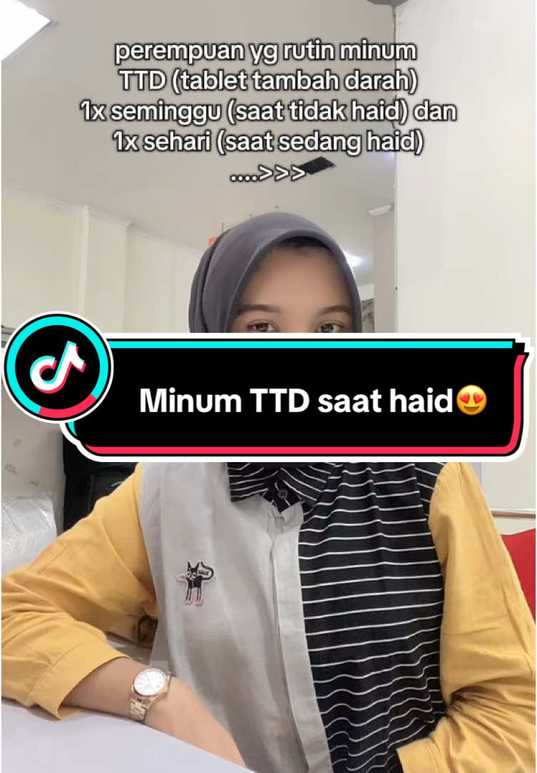 Sebuah literature review menyimpulkan bahwa, terdapat hubungan mengonsumsi TTD selama haid dengan kejadian anemia pada remaja putri. Rutin mengonsumsi TTD selama haid dapat menurunkan kejadian anemia. Persiapan kehamilan juga dimulai sejak masa prakonsepsi(masa remaja), kalau ibunya saja sudah anemia sejak remaja, gimana nanti ketika hamil? Yuk, biasakan #minumttdsaathaid #edukasibidanpija 
