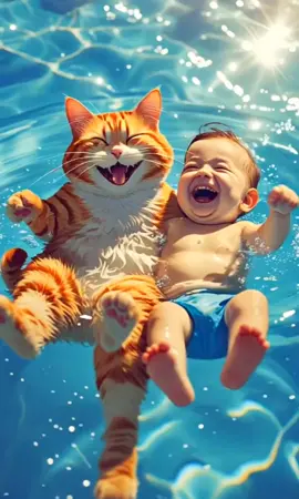 Cute baby having fun with cat #cute  #cutebaby  #cutecat  #babylaugh  #catlaughing  #petlovers  #pets  #funnybaby  #funnyvideo  #funnymoments  #orangecat  #fyp  #ai