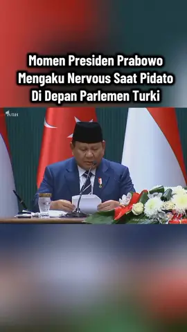 Presiden Prabowo Subianto berkesempatan menyampaikan pidato di parlemen Turki dalam rangkaian kunjungan kenegaraannya. Prabowo merasa grogi lantaran pertama di depan parlemen luar Indonesia. Pidato itu disampaikan Prabowo di kantor Grand National Assembly of Türkiye (TBMM) di Ankara, Kamis (10/4/2025). Pidato disampaikan Prabowo dalam bahasa Indonesia. 