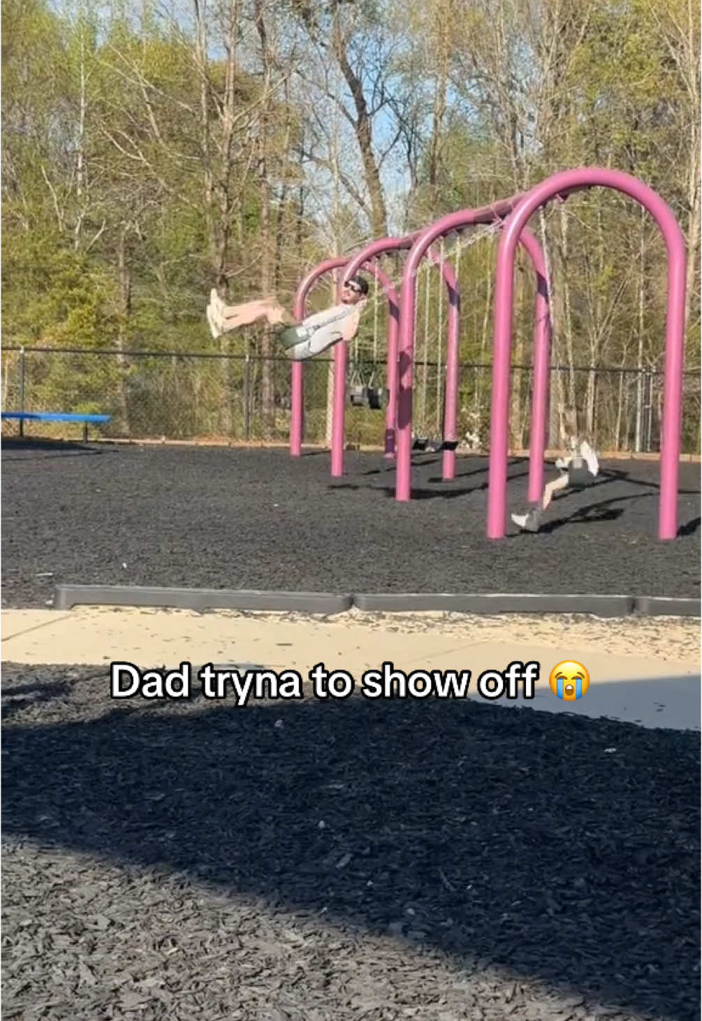 Just gotta lay there after that 😭💔 (@nocaptain0) #playground #swing #fail #funny #dad