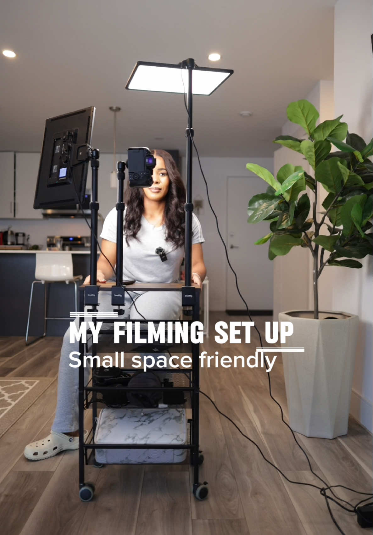 Away with the lighstands & tripods  These #smallrig mounts simplified my set up making it easier to move my filming station around.  Table: random find on #Facebook marketplace  Lights: #neewerlight  Camera: @canonusa  Lens: 24mm  Follow me for part 2 on how to rig the same set up for your mobile phone!  #fliming #tiktokfilming #contentcreator #contentcreatortips #contentcreation #contentcreationhacks #canadiancheck #canadiancontentcreator 